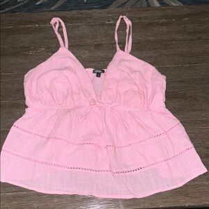 Baby doll bubble gum Pink Smocked Tiered Camisole XXL tank